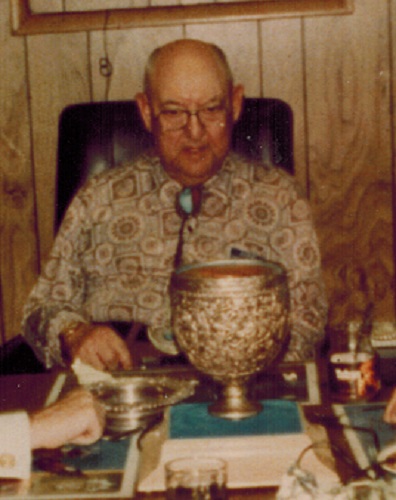 Verne Kahler with first replica of The Great Chalice.